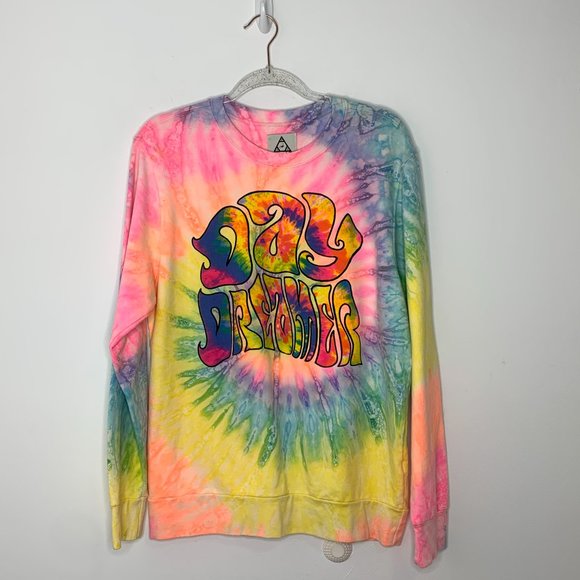 NEW UNIF Daydreamer trippy tie-dye crewneck unisex sweatshirt Size Large - Picture 3 of 7